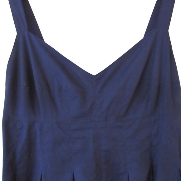 Jason Wu Open Back Poplin Midi Dress Large Navy Blue Sleeveless Minimalist - Picture 5 of 9